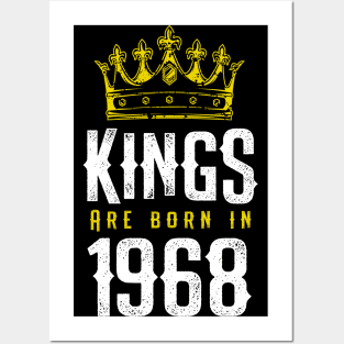 kings are born 1968 birthday quote crown king birthday party gift Posters and Art